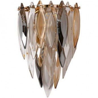 Бра ODEON LIGHT VILNA HALL ODL24 501 E14 3*40W золото/дымчатый/янтарный/матовый белый/металл/хрусталь